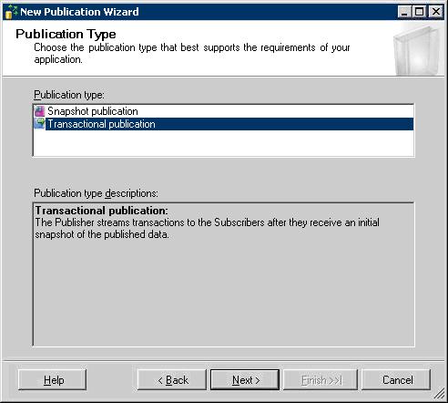Figure 15. Specifying the publication type
