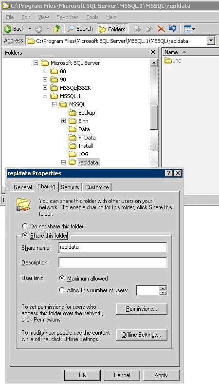 Figure 35. Configuring snapshot folder properties