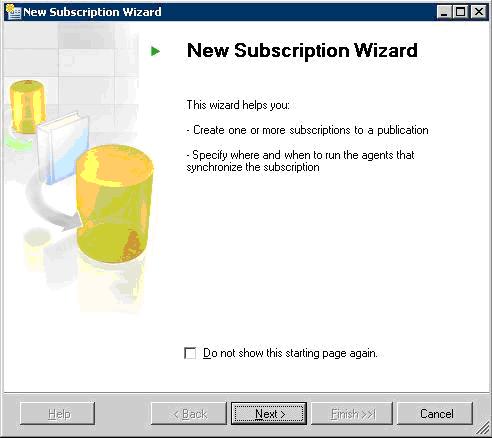 Figure 40. New Subscription Wizard introduction page