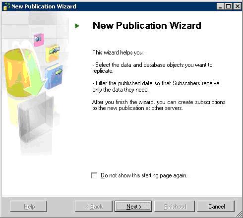 Figure 8. New Publication Wizard introduction page