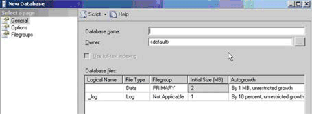 Figure 5: New Database dialog box