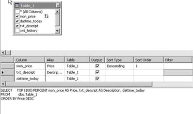 Figure 7: Creating a view with the View Designer