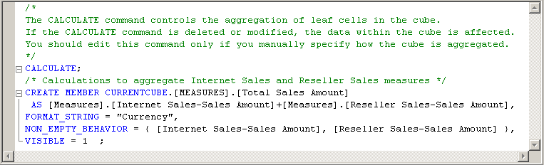Scripts in Calculation Expressions pane