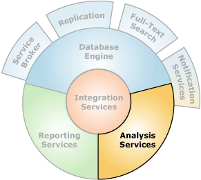 Components that interface with Analysis Services