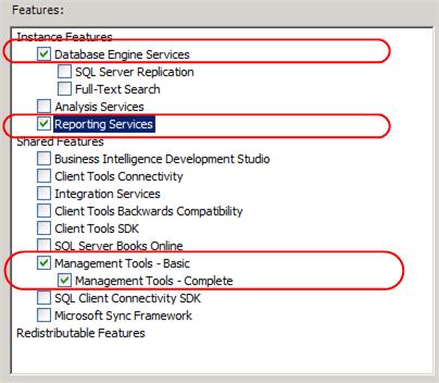 SQL Server 2008 R2 Setup - Feature Selection Page