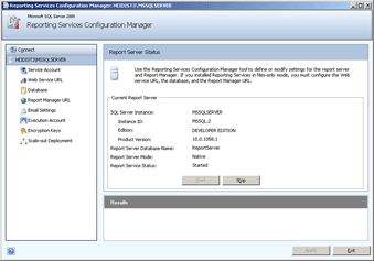 Reporting Services Configuration tool