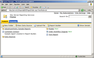 Report Manager Home page