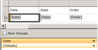 Date field added to Row Groups pane
