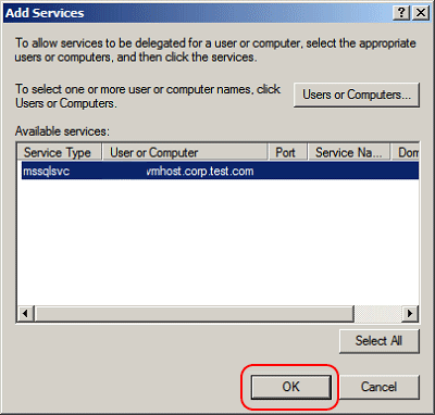 Add Services in Active Directory