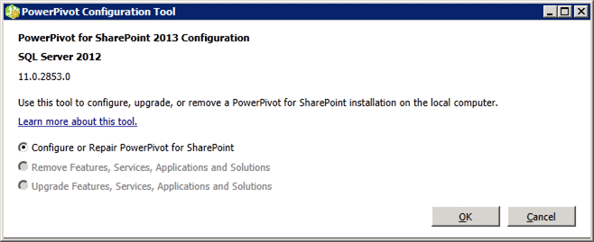 PowerPivot for SharePoint 2013 Configuration Tool