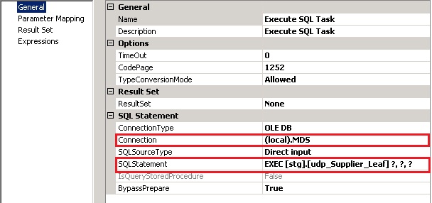 Execute SQL Editor Dialog Box - General Settings