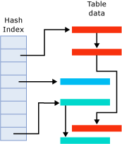 The in-memory hash index structure.