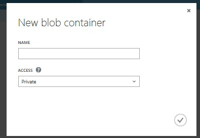 Creating a new blob container