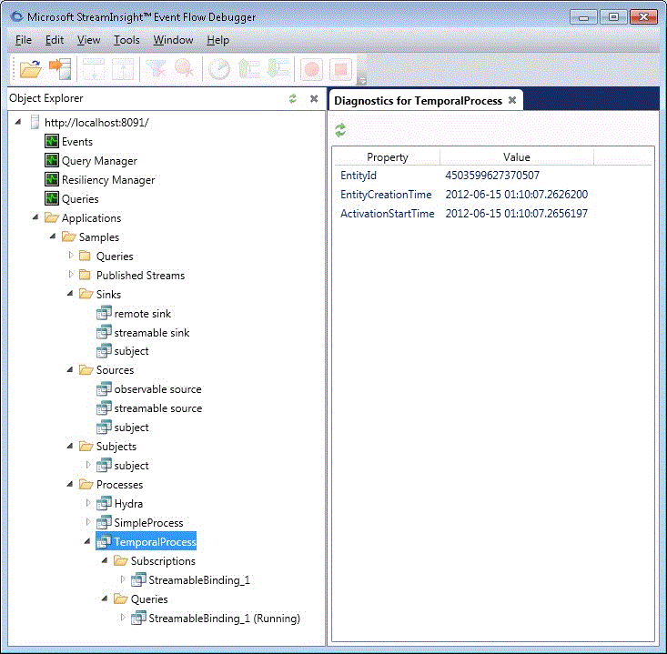 Viewing entities created by the application