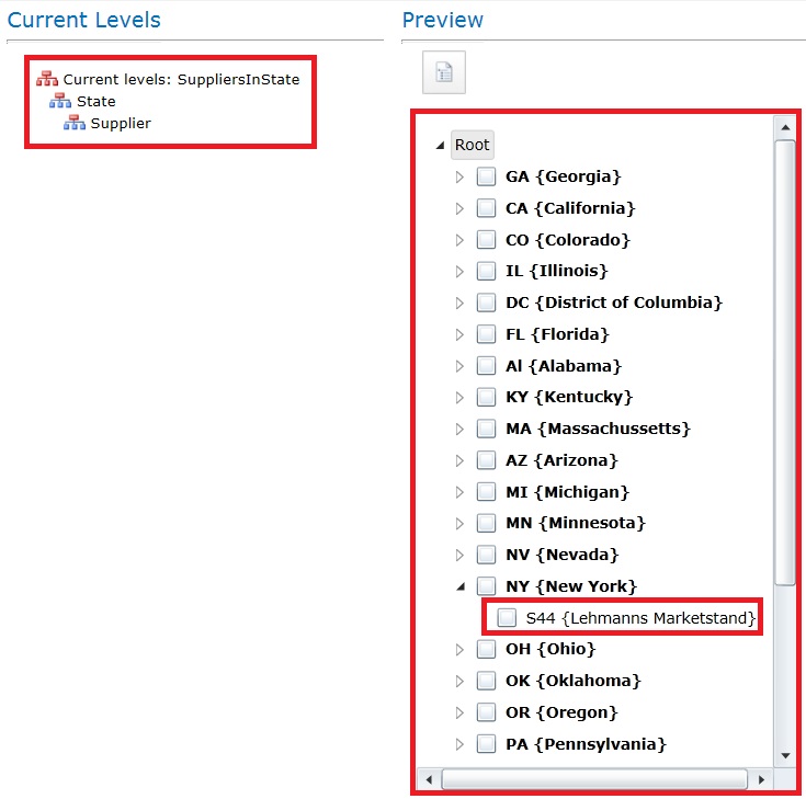 Current Levels and Preview of Derived Hierarchy Current Levels and Preview of Derived Hierarchy