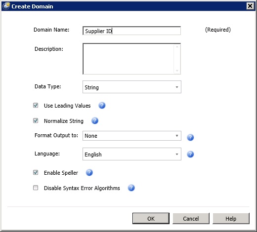 Create Domain Dialog Box Create Domain Dialog Box