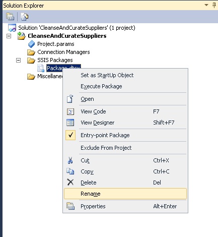 Package.dtsx - Rename Menu Package.dtsx - Rename Menu