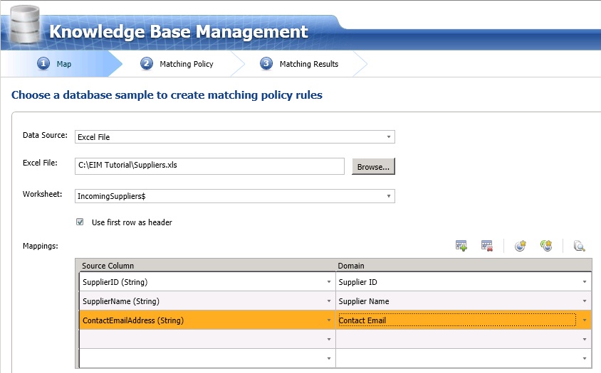 Map Page of Matching Policy Definition Process Map Page of Matching Policy Definition Process