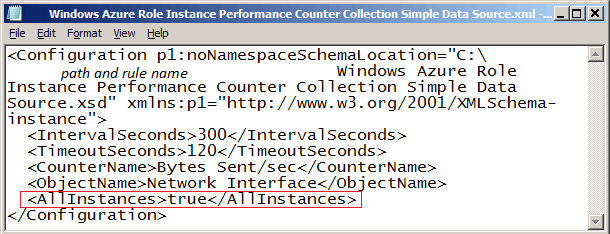 Example of AllInstances tag added to rule xml
