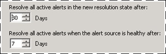 Global settings for automatic alert resolution