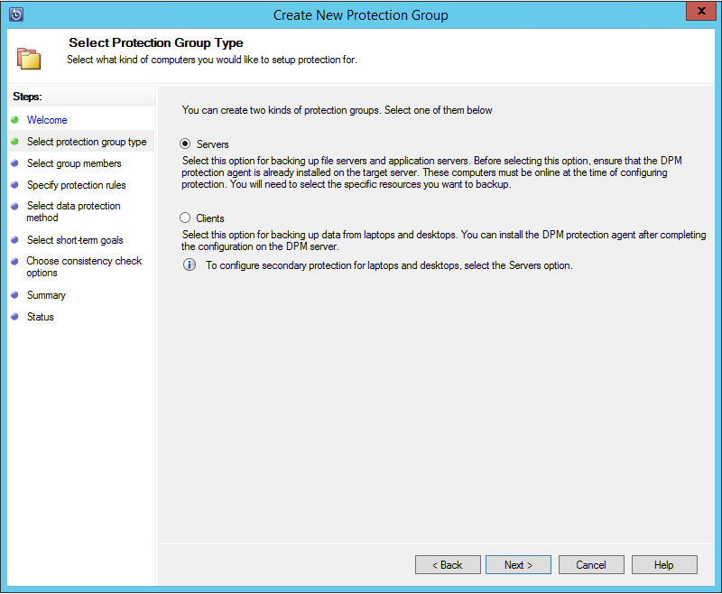 VMware add new protection group wizard screen 01