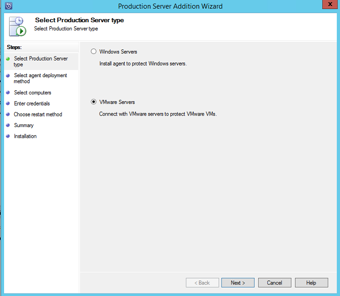 add new vmware server to DPM - vmware selected