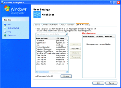 Figure 6 Blocking programs from executing