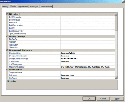 Figure 3 Assigning deployment properties
