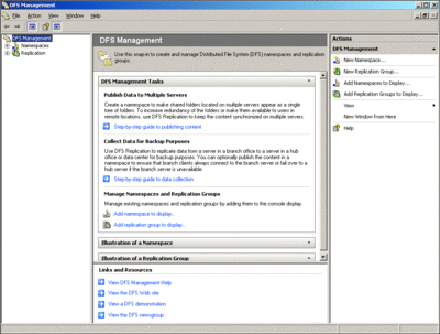 Figure 5 DFS Management console