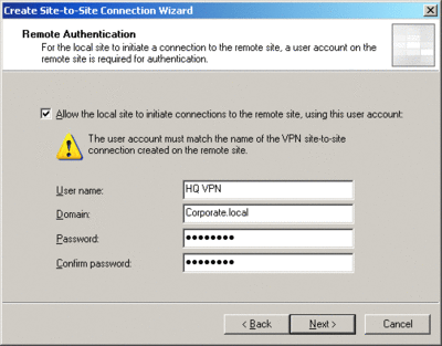 Figure 3 Enter the FQDN of the remote server