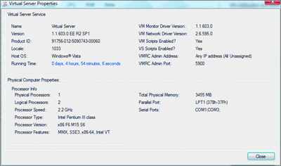 Figure 2 Virtual Server properties