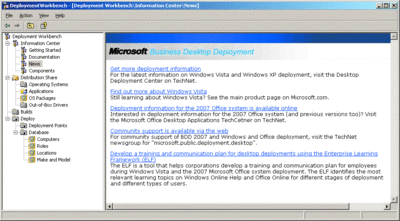 Figure 1 Starting the BDD 2007 Deployment Workbench