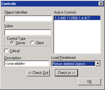 Figure 6 Adding the Return Deleted Objects control