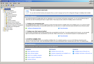 Figure 1 Configuration Manager administration interface