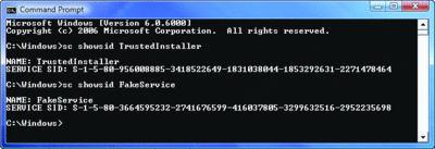 Figure 1 sc showsid shows the SID for any service, including those that do not exist yet