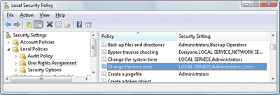 Figure 1 The “Change the time zone” privilege