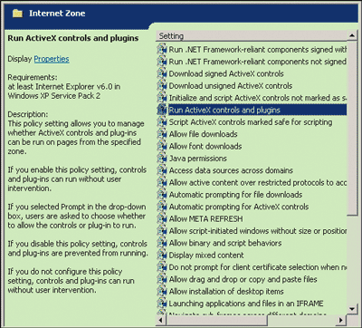 Figure 4 Additional Internet Explorer Policy Settings