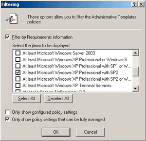Figure 5 Filtering Policy Settings