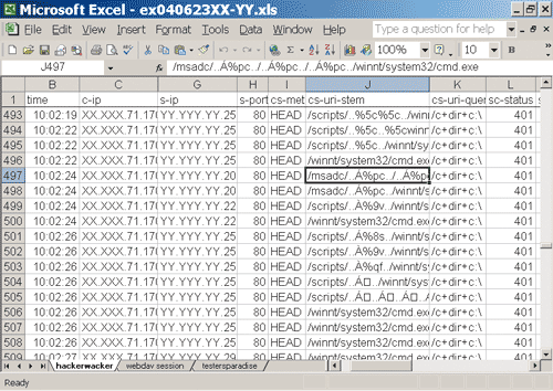 Figure 1 A Hackerbasher Log