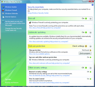 Figure 2 Manage Security Settings in One Place