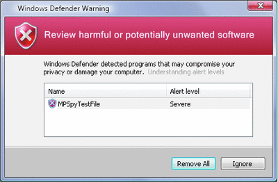 Figure 7 Red Window Indicates High-Level Threat