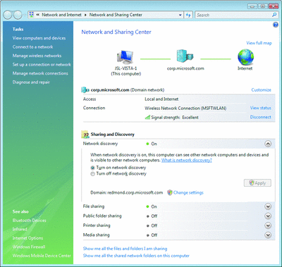 Figure 1 Network and Sharing Center