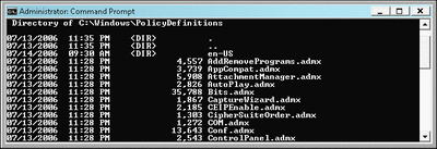 Figure 2 ADMX Files in the \Windows\PolicyDefinitions Directory