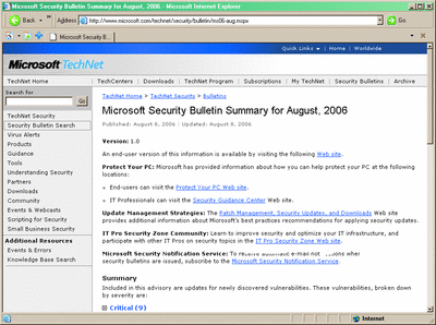 Figure 2 August 2006 Security Bulletin