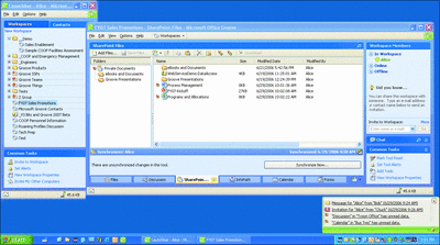 Figure 1 The Groove Desktop