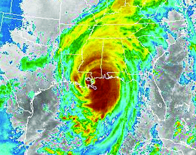 Weather Map of the Site Hit by Katrina 