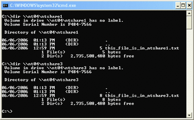 Figure 3 Windows XP Viewing Files Using UNC Paths