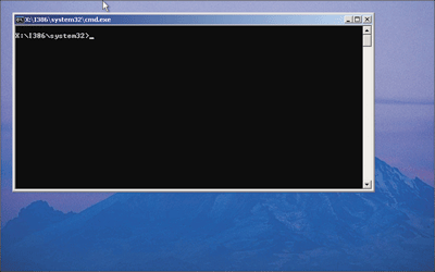 Figure 1 Default Configuration of Windows PE Booted to the Command Shell