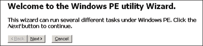 Figure 3 Windows PE Wizard