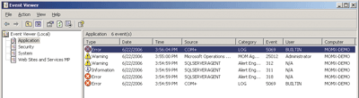 Figure 4 Test Event in Event Viewer
